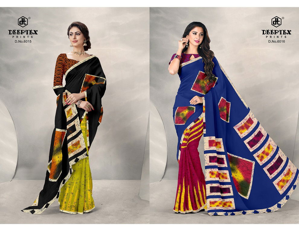 Deeptex Batik Queen 6 Printed Cotton Regular Wear Latest Saree Collection